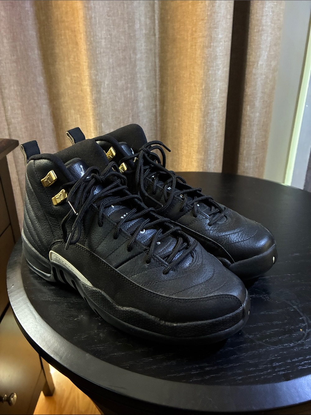 Jordan Retro 12 “The Master” Boys Sneakers with Gold Accents Size 7Y